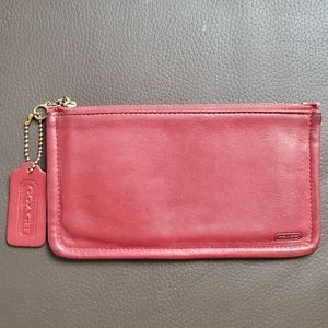 Red leather vintage Coach pouch